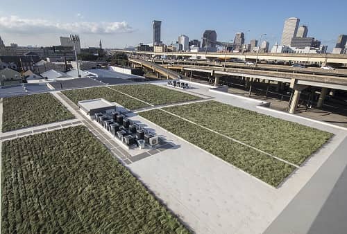 At Safeguard Self Storage on Erato Street in New Orleans, This Grass Roof is Part of Our Green Energy Initiative.